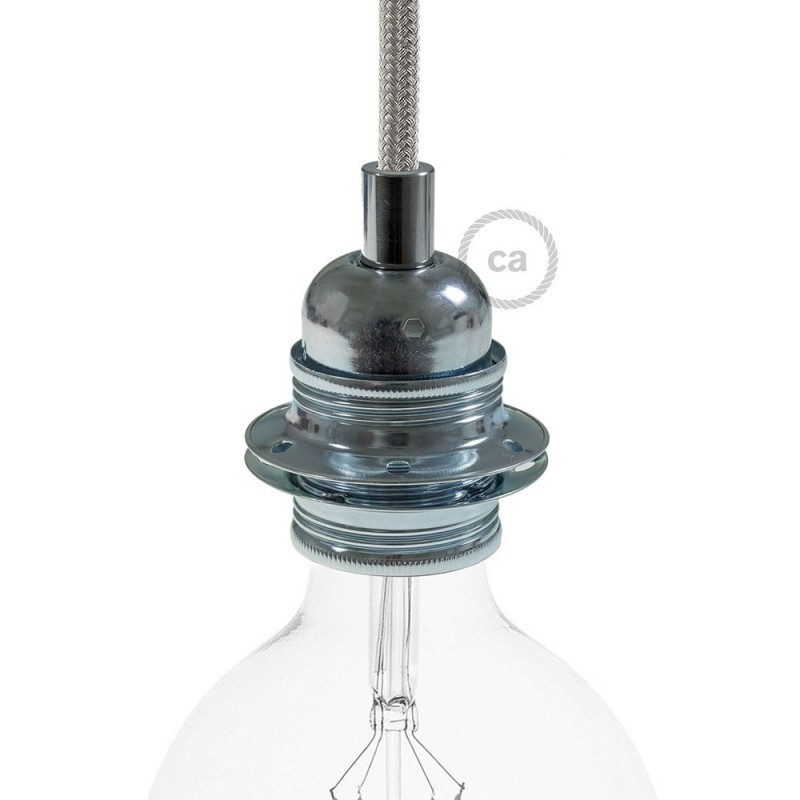 Lamphållare kromfärgad