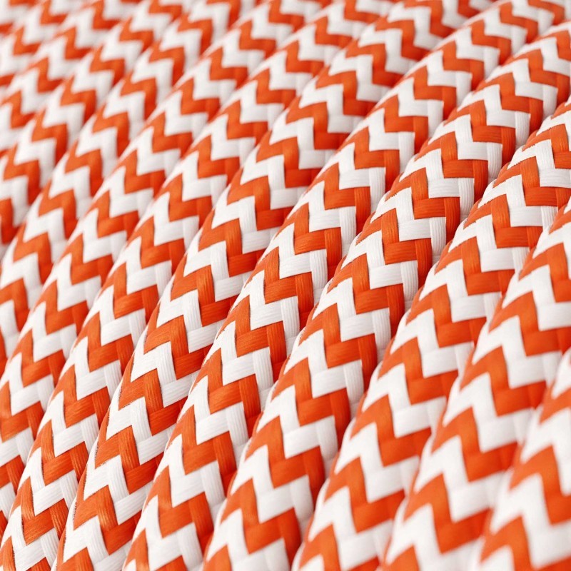 Textilkabel - RZ15 Orange Zig Zag