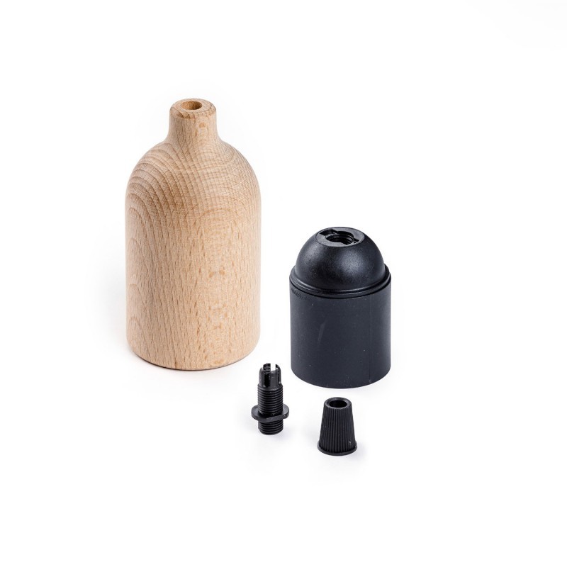 Lamphållare E27 i trä