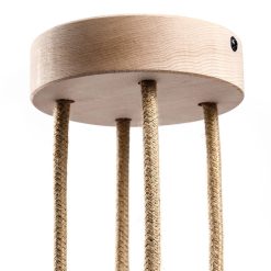 Kit cylindrisk takkopp Rose-One i trä med 4 hål